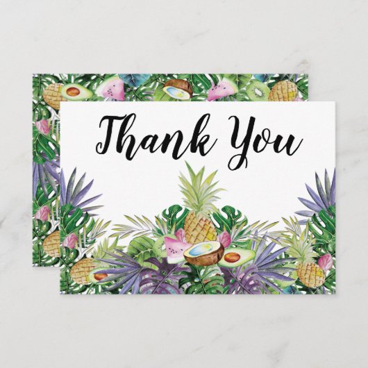 トロピカルフルーツ | グリーンシャワーありがとう サンキューカード (正面/裏面)