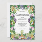 トロピカルフルーツ | グリーンリーサンセットクインセアニラ 招待状 (正面)