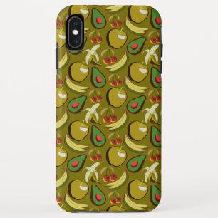トロピカルフルーツ シームレス パターン イエロー iPhone XS MAXケース