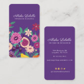 トロピカルフルーツ&ワイルドフラワーボタニカルバイオレット 名刺 (正面/裏面)