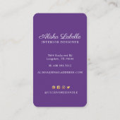 トロピカルフルーツ&ワイルドフラワーボタニカルバイオレット 名刺 (裏面)