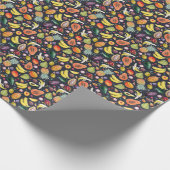 トロピカルフルーツ：水の色マルチフルート模様。 ラッピングペーパー (角)