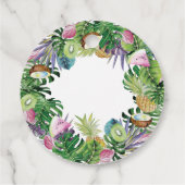 トロピカルフルーツ |緑の夏の誕生日パーティー フェイバータグ (裏面)