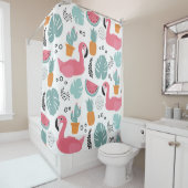 トロピカルフルーツ：繰り返しパターン。 シャワーカーテン (インサイチュ)