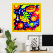 トロピカルフルーツin the Sky.買今 ポスター (ホームオフィス)