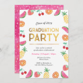 トロピカルフルーティキッズ卒業パーティー招待状 招待状 (正面/裏面)