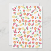 トロピカルフルーティピンク誕生日招待状 招待状 (裏面)