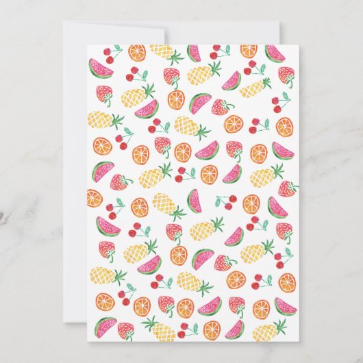 トロピカルフルーティピンク誕生日招待状 招待状 (裏面)