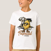 トロピカルフレンド - 柑橘のマスコット Tシャツ (正面)