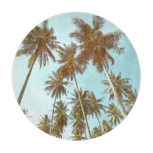 トロピカルフレーム:抽象芸術ヤシ カッティングボード (正面)