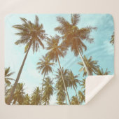 トロピカルフレーム：抽象芸術ヤシ シェルパブランケット (正面(横))