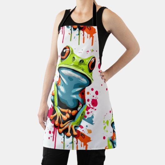 トロピカルフロッグエプロンカラフル- Frog prince エプロン (インサイチュ)