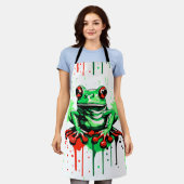 トロピカルフロッグエプロンカラフル- Frog prince Emプロン エプロン (着用した状態)