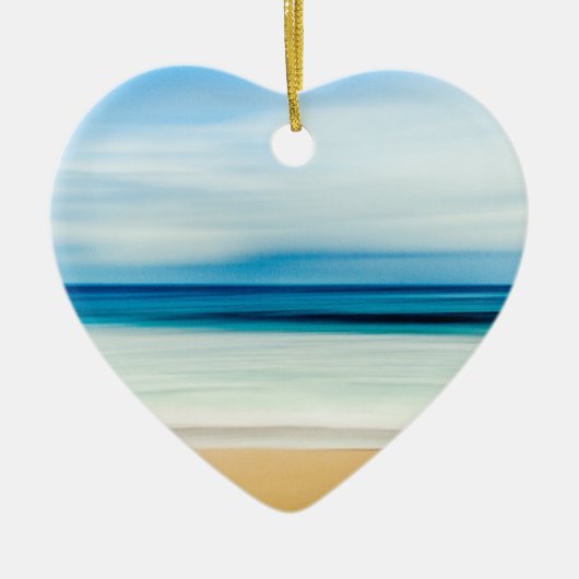 トロピカルフロリダサンディビーチ、海&ウェーブ セラミックオーナメント (正面)