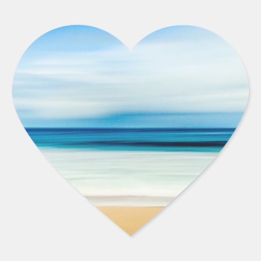 トロピカルフロリダサンディビーチ、海&ウェーブ ハートシール (正面)