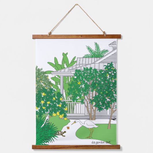 トロピカルフロリダハウス 吊り下げ型タペストリー (正面)