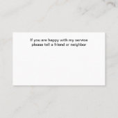 トロピカルフロリダハワ実在イエステート名刺 名刺 (裏面)