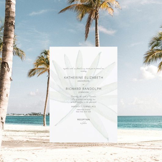 トロピカルフロンドホワイトNo親リスト結婚ズ 招待状