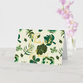 トロピカルフローラありがとう 箔グリーティングカード (蘭)