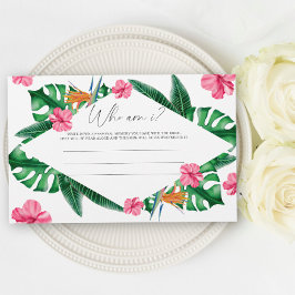 トロピカルフローラの手のひら – 私は誰ブライダルシャワーゲーム 便箋
