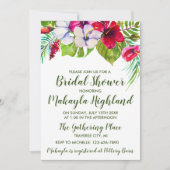 トロピカルフローラアイランドハイビスカスブライダルシャワー 招待状 (正面)