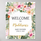 トロピカルフローラアロハウェルカムサイン ポスター (正面)