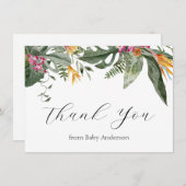 トロピカルフローラアロハベビーシャワーサンキュー サンキューカード (正面/裏面)