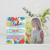 トロピカルフローラアロハルアウ(ハワイ式宴会)フォトバースデーパーティー 招待状 (スタンド正面)