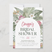 トロピカルフローラアーチサマーブライダルシャワー 招待状 (正面)