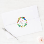 トロピカルフローラエキゾチック結婚ルアウ（ハワイ式宴会）ズサンキュー ラウンドシール (封筒)