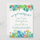 トロピカルフローラエレガントウエ得結婚した披露宴 招待状 (正面)