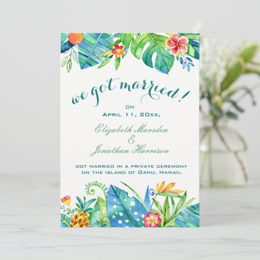 トロピカルフローラエレガントウエ得結婚した披露宴 招待状 (スタンド正面)