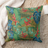 トロピカルフローラオンウィッカープリント クッション (ブランケット)
