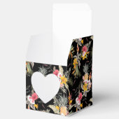 トロピカルフローラオンブラックスクエアハート フェイバーボックス (オープン)