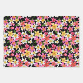 トロピカルフローラオンブラック ラッピングペーパーシート (正面3)