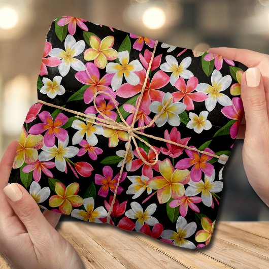 トロピカルフローラオンブラック 薄葉紙