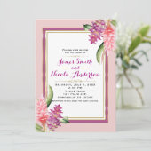 トロピカルフローラオーキッドパープル&ピンクシック結婚ズ 招待状 (スタンド正面)
