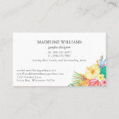 トロピカルフローラガーデン名刺 名刺 (裏面)