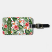 トロピカルフローラグリカスタムーネリパーソナライズされたー ラゲッジタグ (正面横)