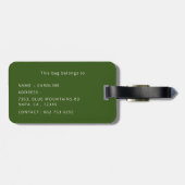 トロピカルフローラグリカスタムーネリパーソナライズされたー ラゲッジタグ (裏面横)