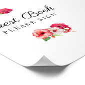 トロピカルフローラゲストブックサイン ポスター (角)