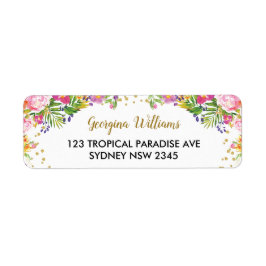 トロピカルフローラサマーアロハ差出人住所ラベル ラベル