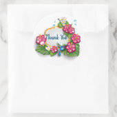 トロピカルフローラサマーサンキューステッカー ラウンドシール (バッグ)