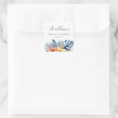 トロピカルフローラサマー結婚ウェルカム スクエアシール (バッグ)