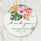 トロピカルフローラサンキューメッセージカード フェイバータグ (正面)
