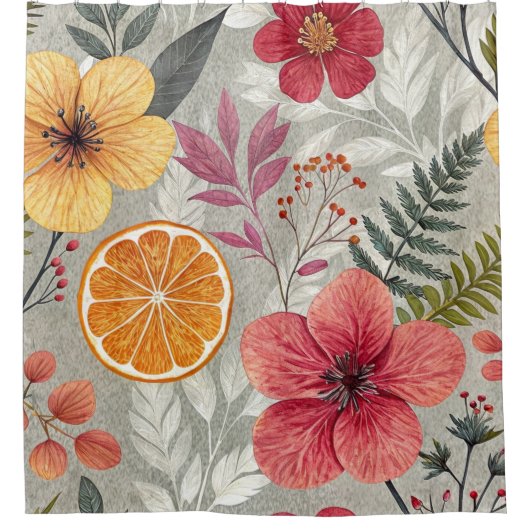 トロピカルフローラシャワーカーテン シャワーカーテン (正面)