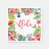 トロピカルフローラハイビスカスアロハハワイアンパーティー スタンダードカクテルナプキン (正面)