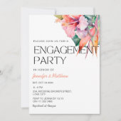 トロピカルフローラハイビスカスサマー婚約 招待状 (正面)