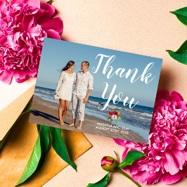 トロピカルフローラハイビスカス結婚島の有難うござう サンキューカード