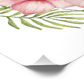 トロピカルフローラハワイブライダルシャワーウェルカムサイン ポスター (コーナー)